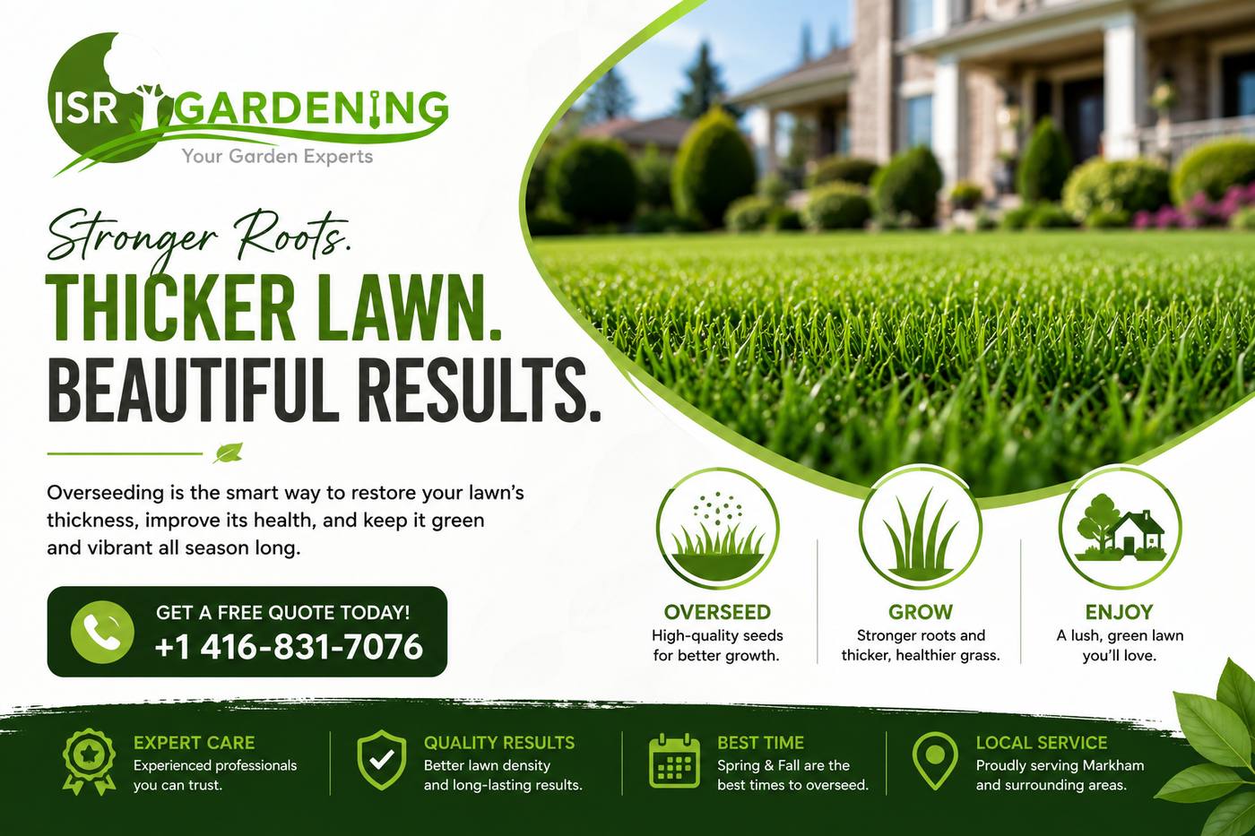Lawn Overseeding Markham | Thick & Healthy Lawn Services - ISR Gardening Inc