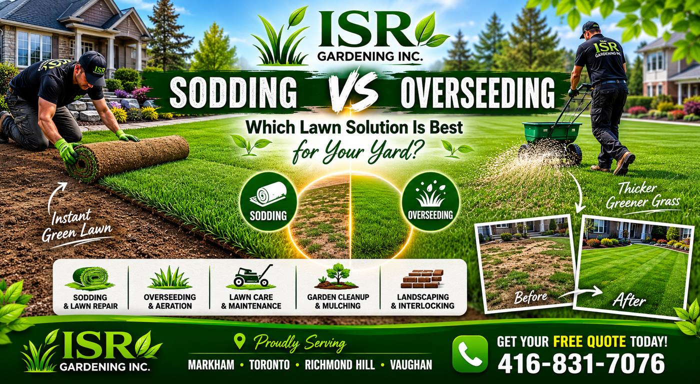 Sodding vs Overseeding Markham | Best Lawn Repair Option - ISR Gardening Inc