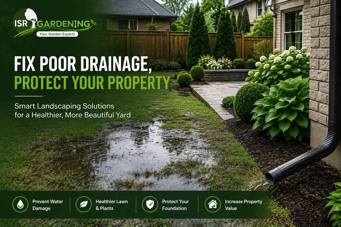 Yard Drainage Solutions Markham | Fix Standing Water - ISR Gardening Inc